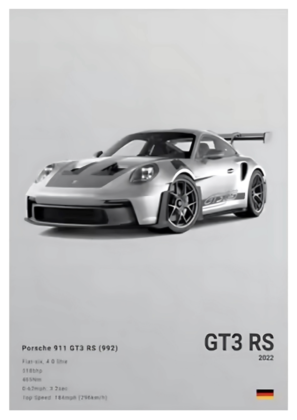 Porsche GT3 RS wall poster